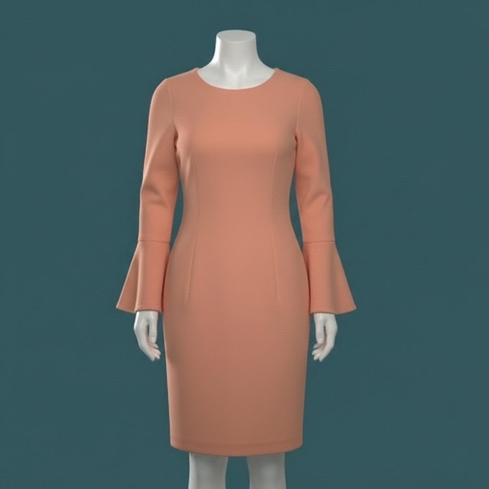 Calvin Klein Peach Long Sleeve Dress